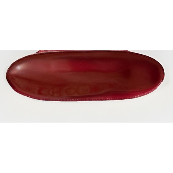 Furla Red Patent Leather Shoulder Bag Baguette Purse Tote Made in Italy - Picture 8 of 13